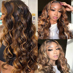 Body Wave Brown Highlight 3 Bundles For Black Women