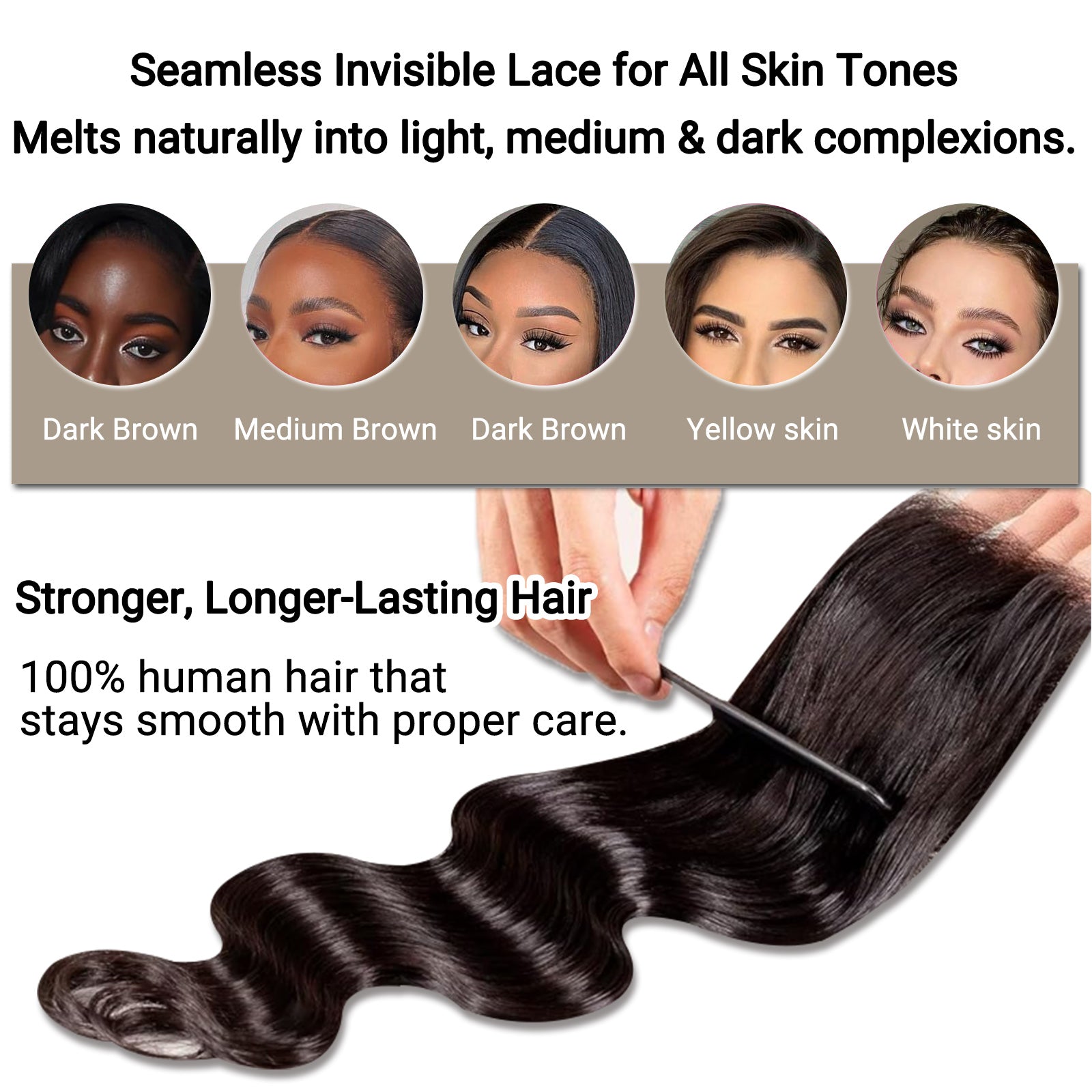 5x5 Real HD Lace Closure Body Wave Human Hair 0.10mm Ultra-thin Invisible HD Lace