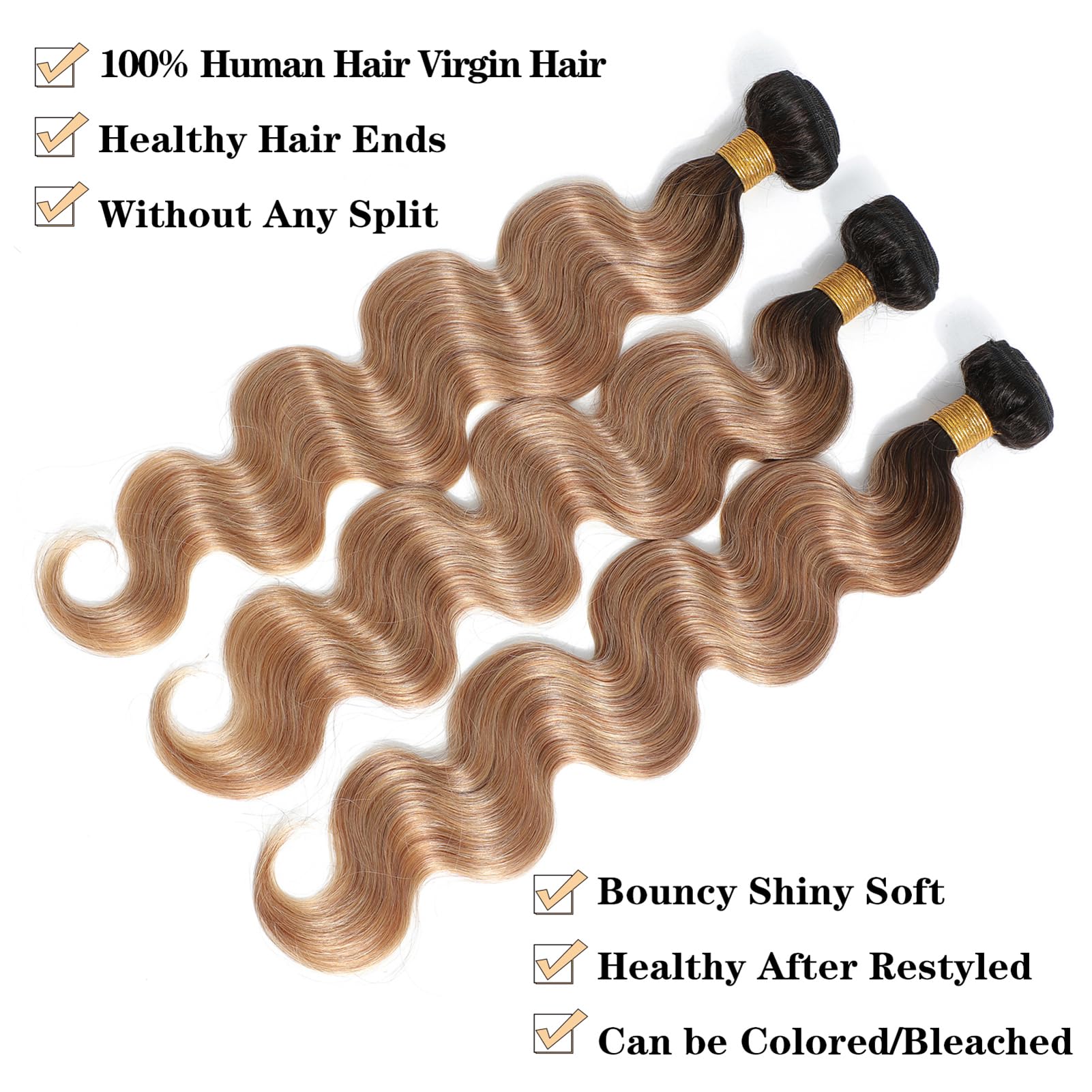 Body Wave Ombre Color 3 Bundles For Black Women