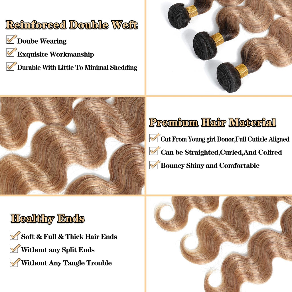 Body Wave Ombre Color 3 Bundles For Black Women