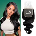 5x5 HD Lace Closure Body Wave Brazilian Virgin Hair Pre-Plucked