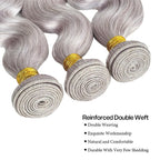 Body Wave Silver Gray 3 Bundles For Black Women