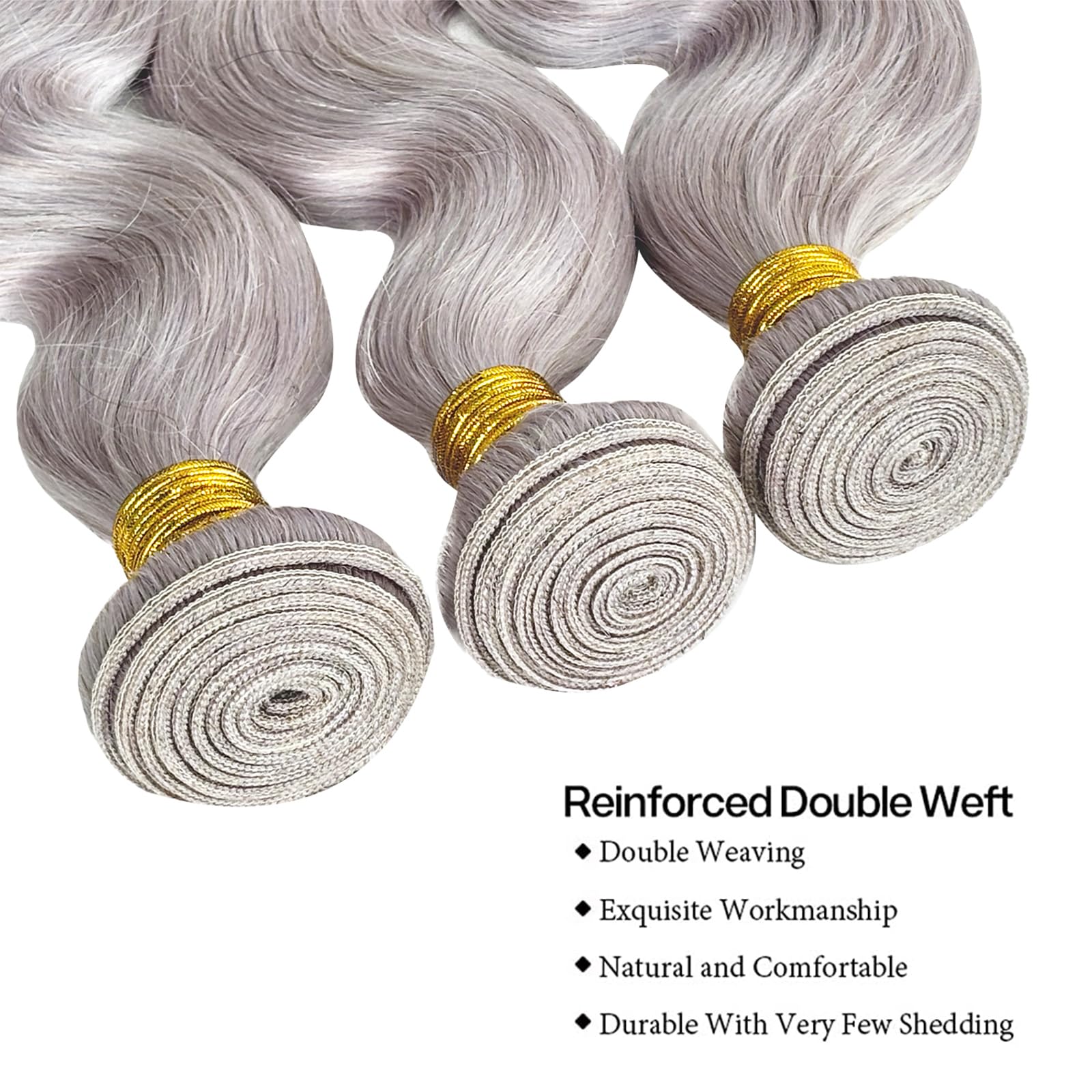 Body Wave Silver Gray 3 Bundles For Black Women