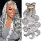 Body Wave Silver Gray 3 Bundles For Black Women