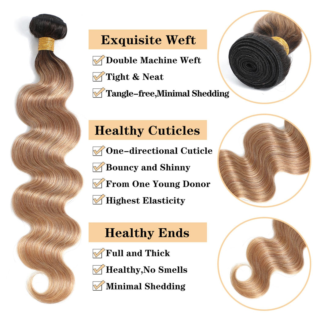 Body Wave Ombre Color 3 Bundles For Black Women