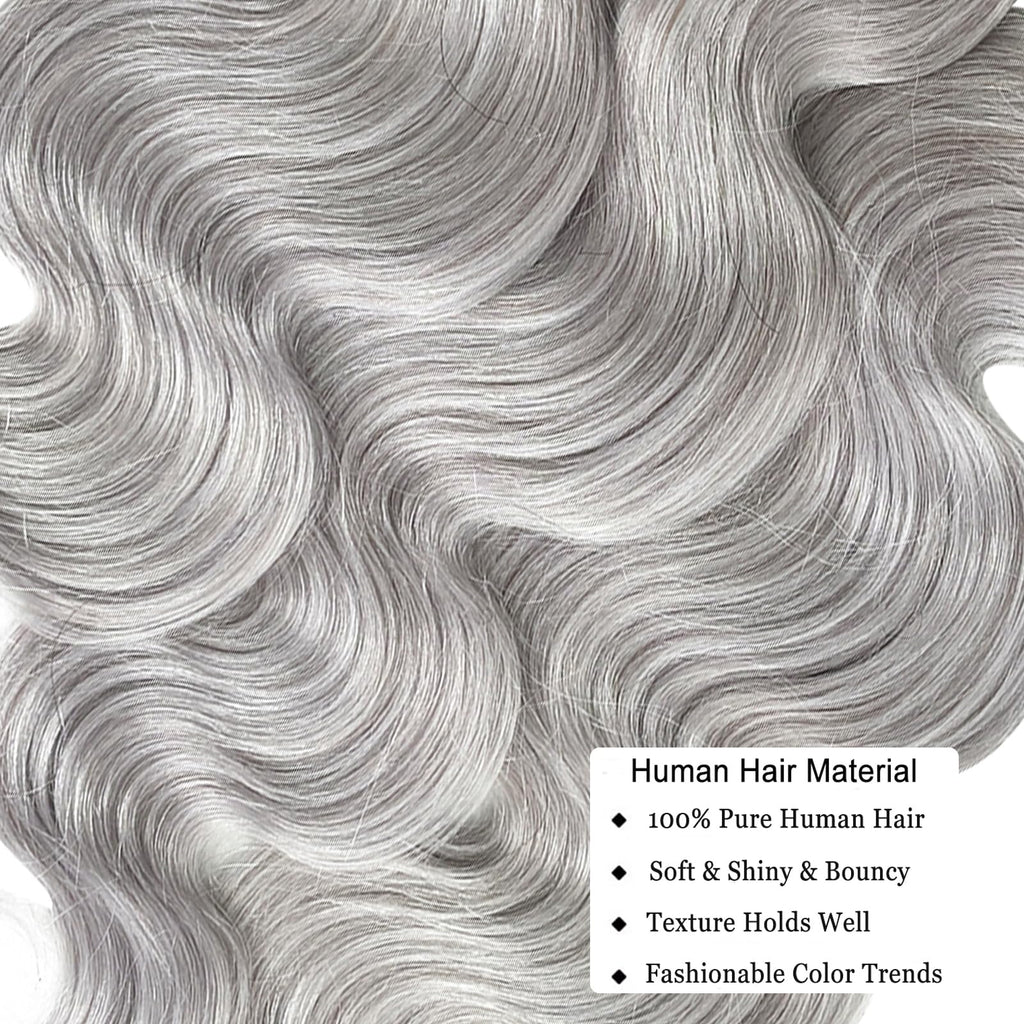 Body Wave Silver Gray 3 Bundles For Black Women