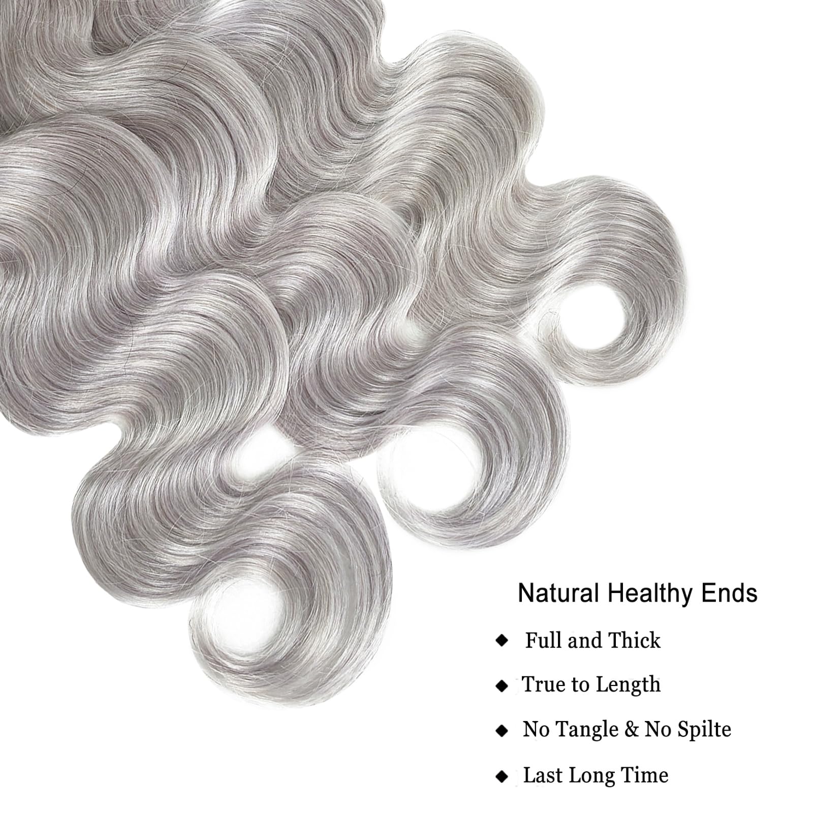 Body Wave Silver Gray 3 Bundles For Black Women