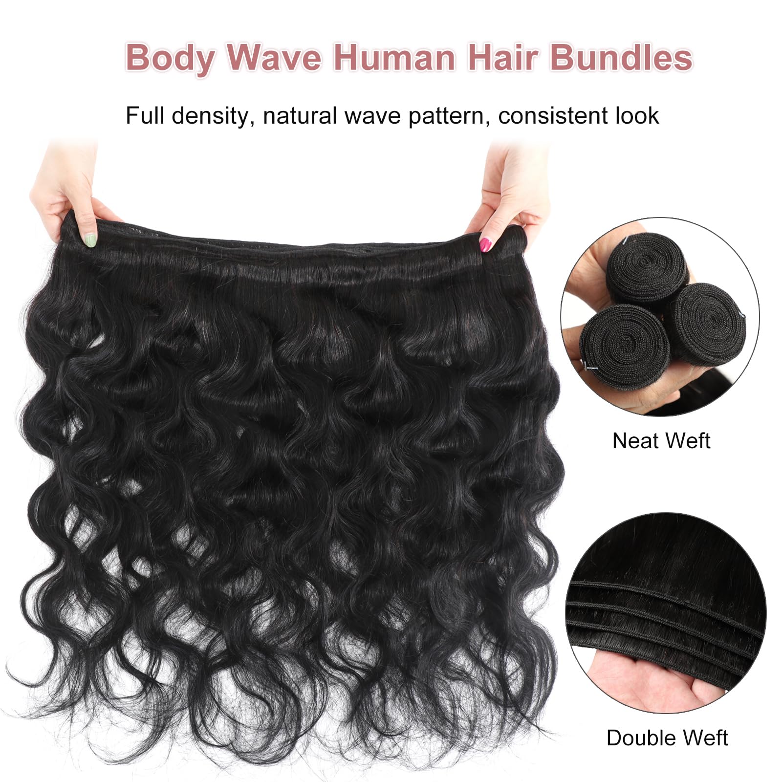 Body Wave Natural Color 3 Bundles For Black Women