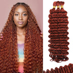 Deep Wave Copper 3 Human Braiding Hair  For Black Women