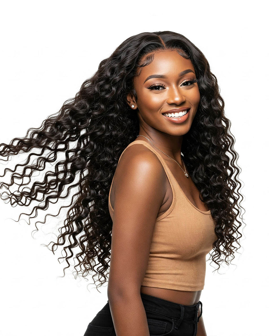 Water Wave Hair 3 Bundles with Lace Closure