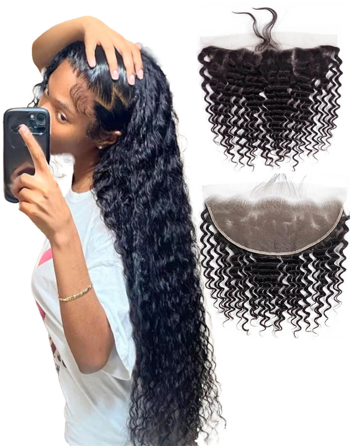 HD Lace Frontal Wigs Deep Wave Human Hair