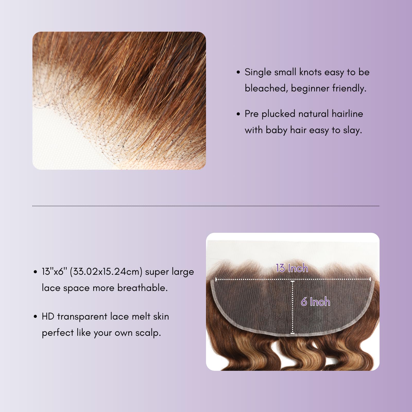 Brown Ombre 3 Bundles with Lace Closure