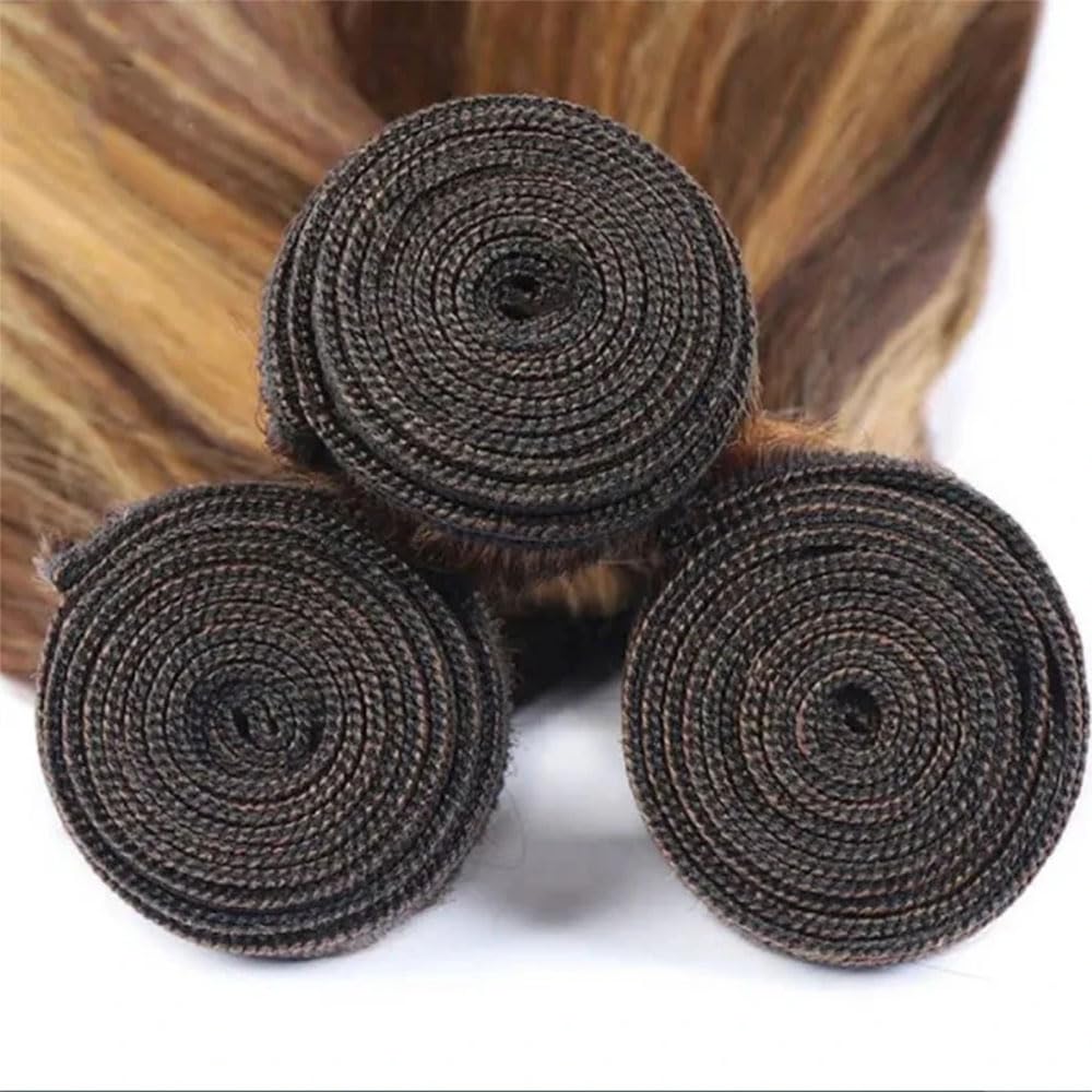 Honey Blonde Straight 3 Bundles with Lace Closure