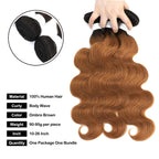 Dark Blonde Wavy 3 Bundles with Lace Closure