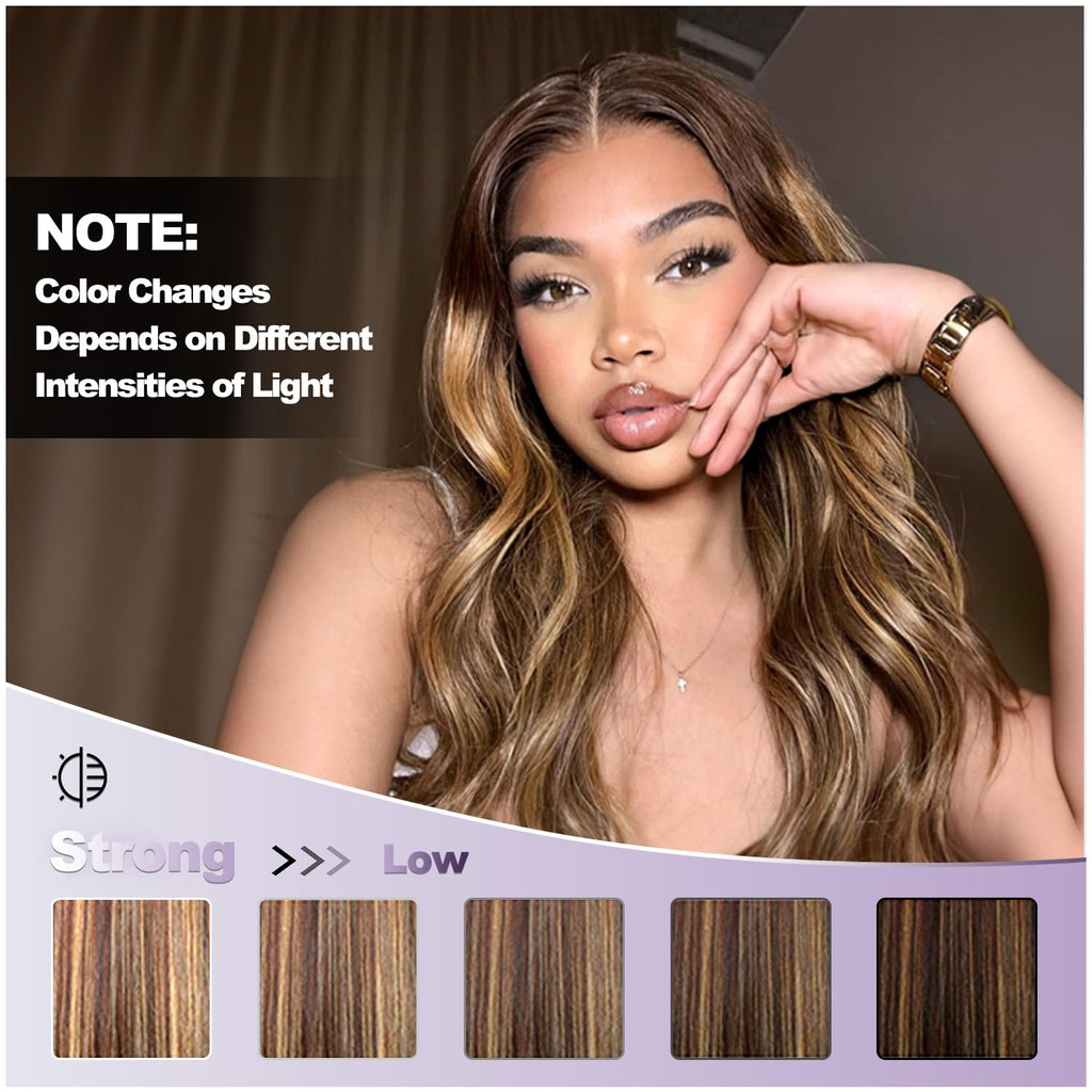 Brown Ombre 3 Bundles with Lace Closure