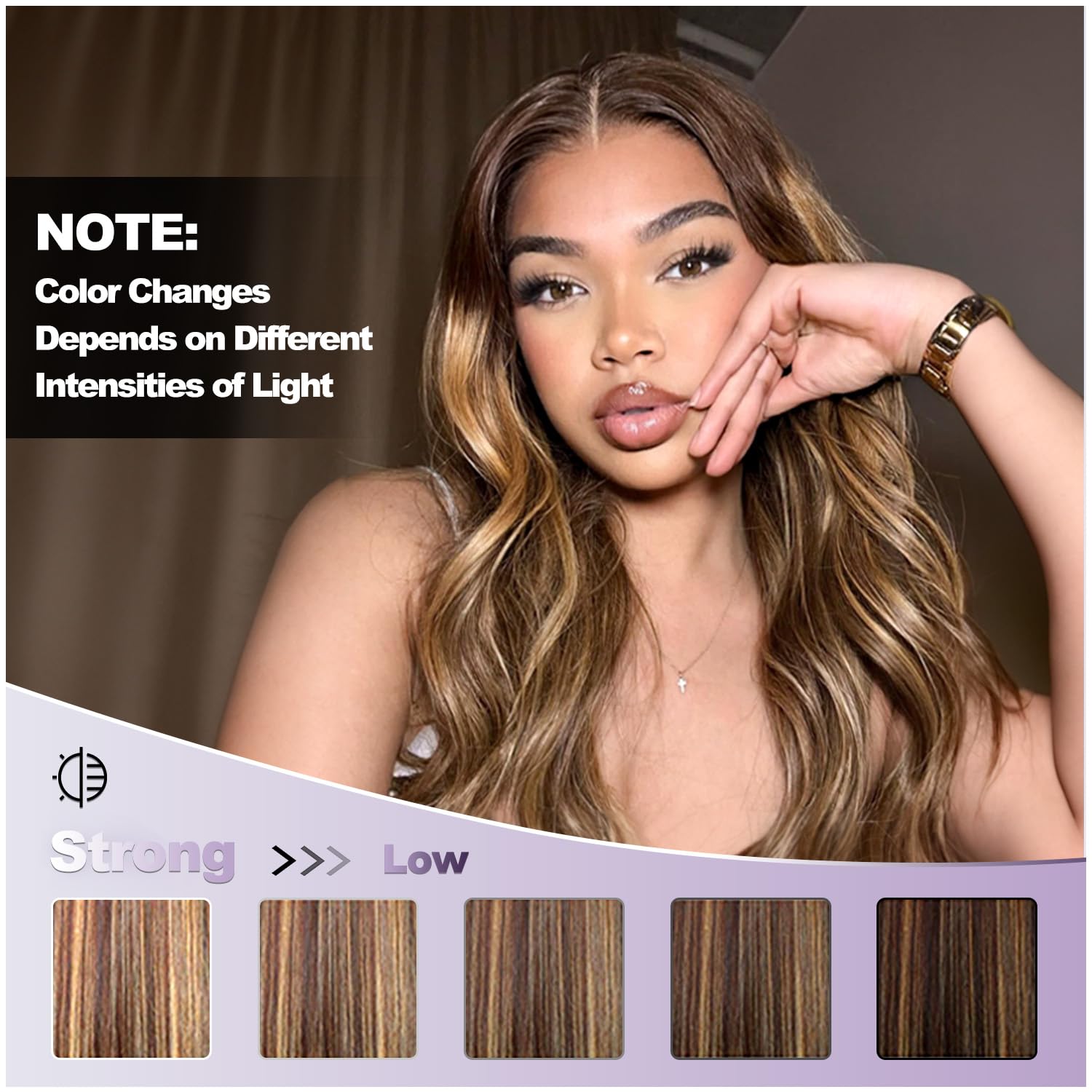 Brown Ombre 3 Bundles with Lace Closure