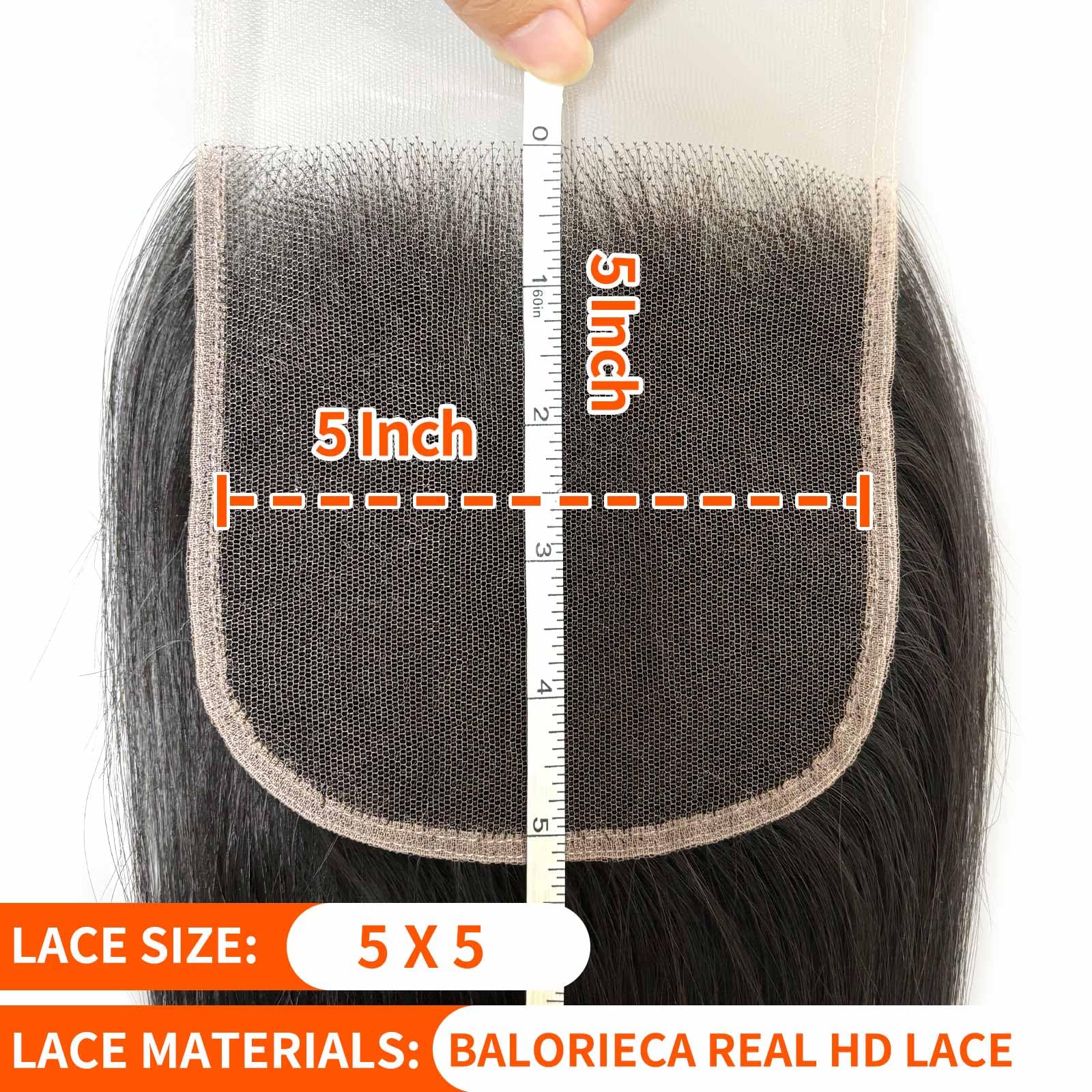 5x5 HD Lace Closure Body Wave Brazilian Virgin Hair Pre-Plucked