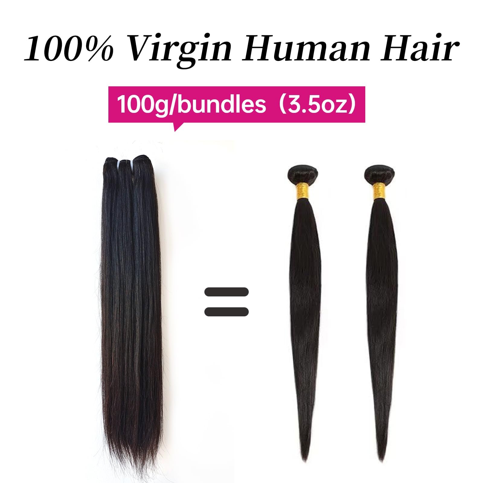 16A Straight Human Hair 100g per Bundles (Single Bundle)