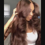 Chocolate Brown Body Wave Human Hair Wig 13x6 HD Lace Front Wig For Black Woman