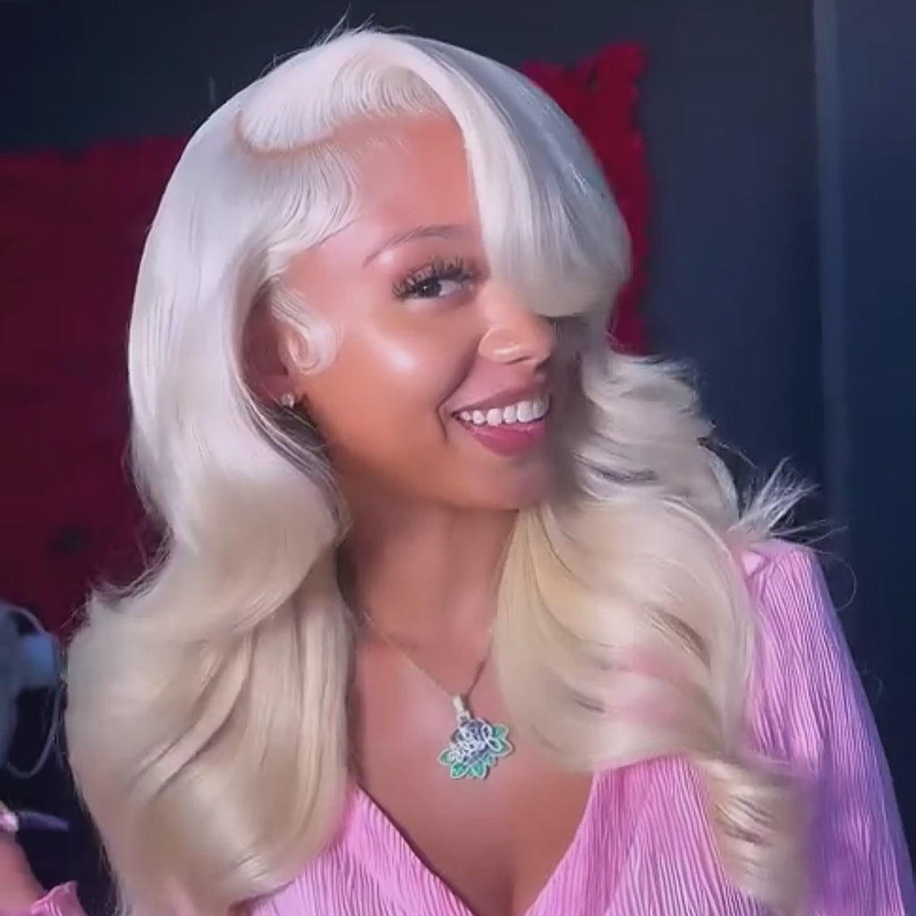 613 Blonde Human Hair Wigs 13X6 HD Transparent Lace Front Body Wave Wigs with Baby Hair for Black Women Pre Plucked Brazilian Virgin Hair Wig