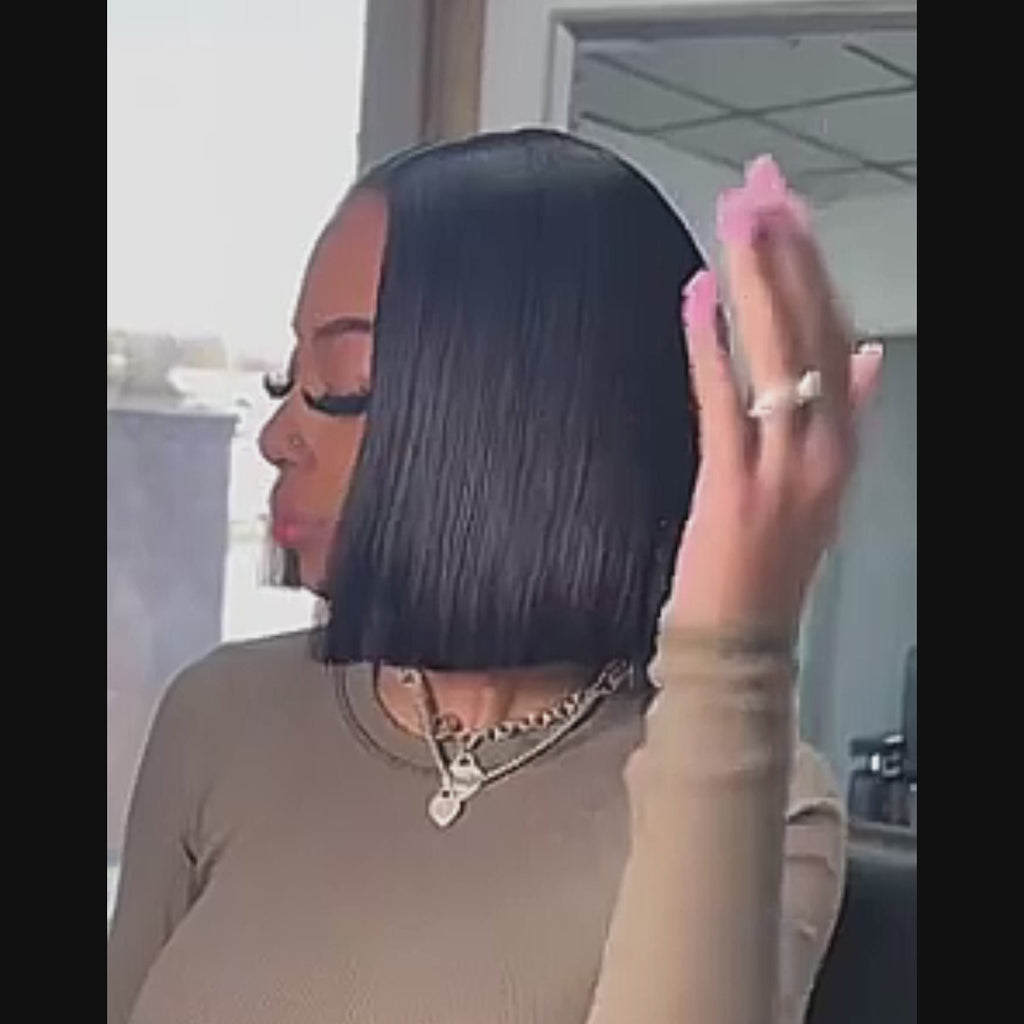 Real Wear and Go Glueless Bob Wigs 5x5 HD lace Short Straight Lace Front Wigs Human Hair