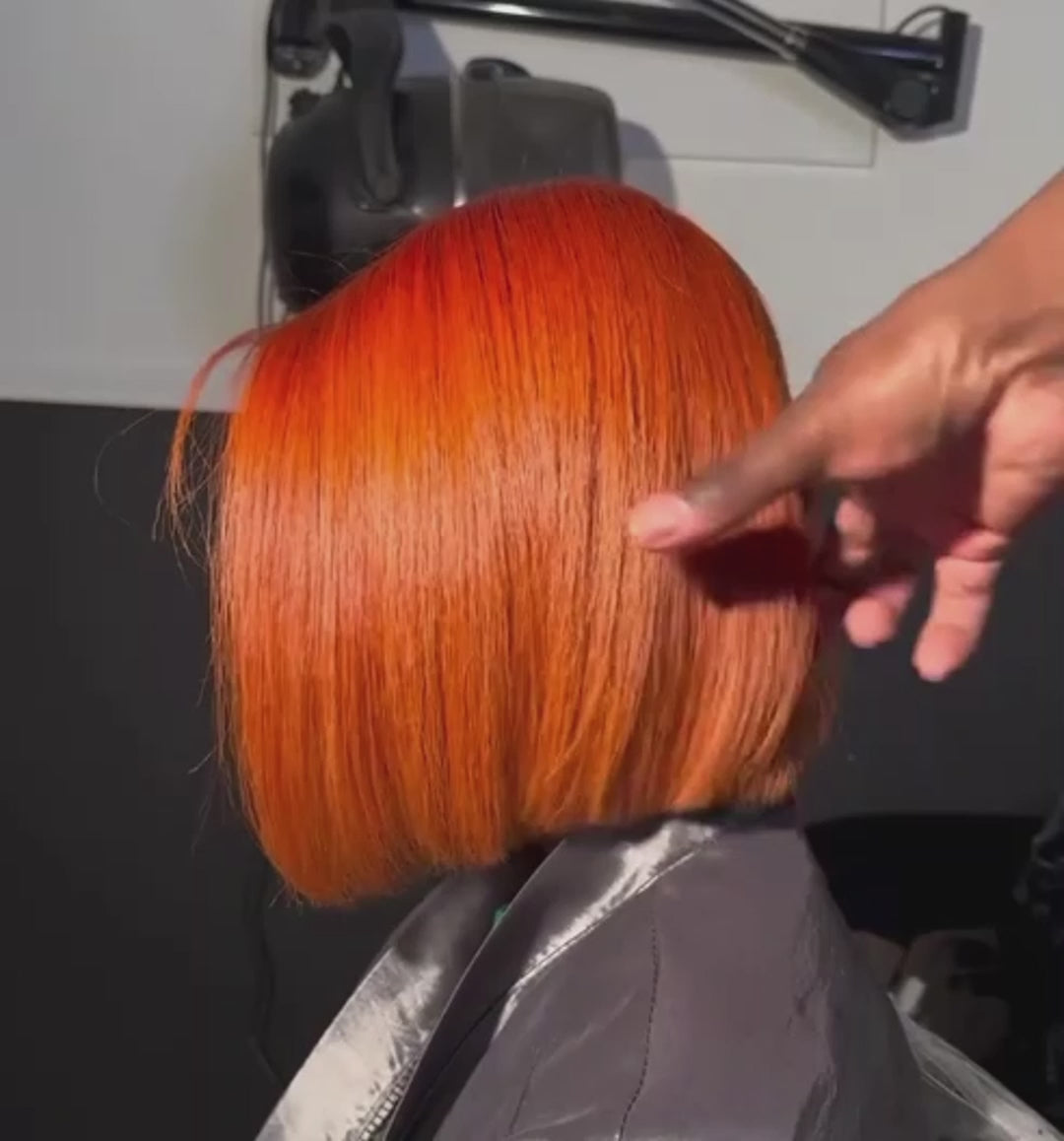 ginger bob wig human hair 13x4 HD Lace Front Wigs orange glueless wigs for women Straight Short Bob Lace Front Wigs Pre Plucked with Baby Hair