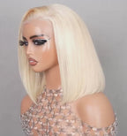 613 Blonde Short Bob Wig Human Hair 13X4 Lace Front Wigs with Baby Hair for Black Women Pre Plucked Straight Brazilian Virgin Hair Lace Frontal Wig
