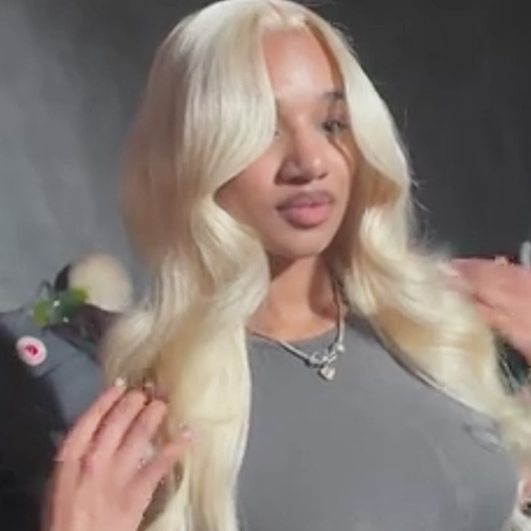 613 Blonde Human Hair Wigs 13X6 HD Transparent Lace Front Body Wave Wigs with Baby Hair for Black Women Pre Plucked Brazilian Virgin Hair Wig