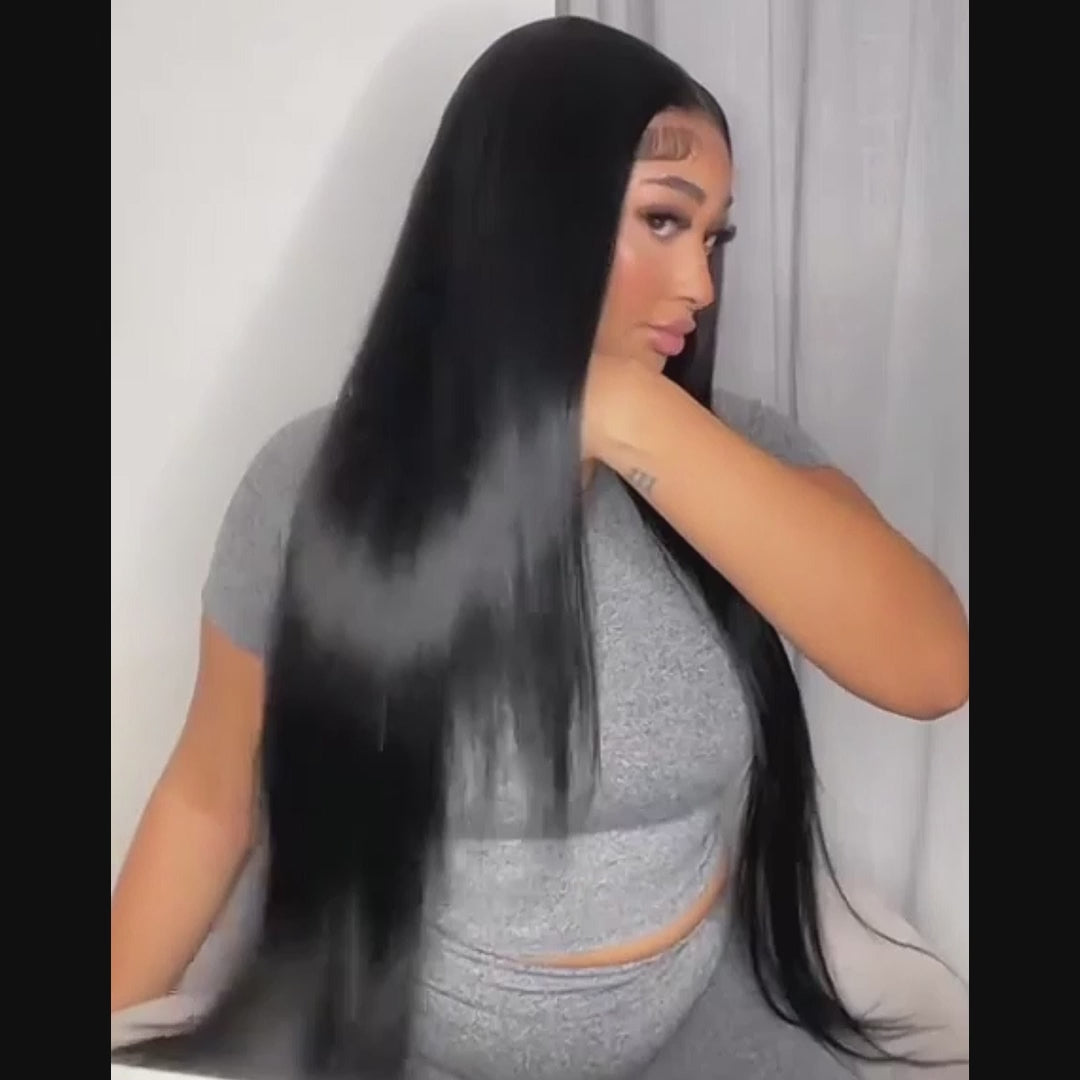 13X6 HD Lace Front Wigs Human Hair Wigs with Baby Hair for Black Women Pre Plucked Straight Brazilian Virgin Hair Lace Frontal Wig Natural Black