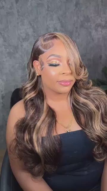 Honey Brown Piano Color 3 Bundles with Lace Closure