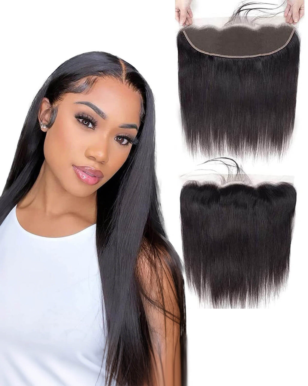 13x4 HD Lace Frontal | Straight Human Hair | Pre-Plucked Natural Hairline