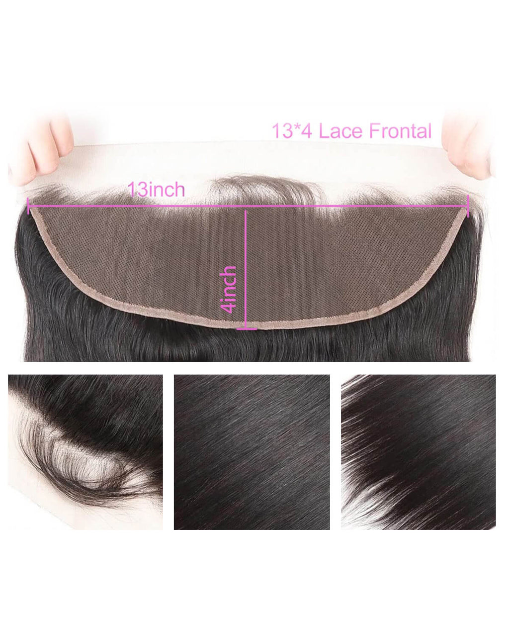 13x4 HD Lace Frontal | Straight Human Hair | Pre-Plucked Natural Hairline