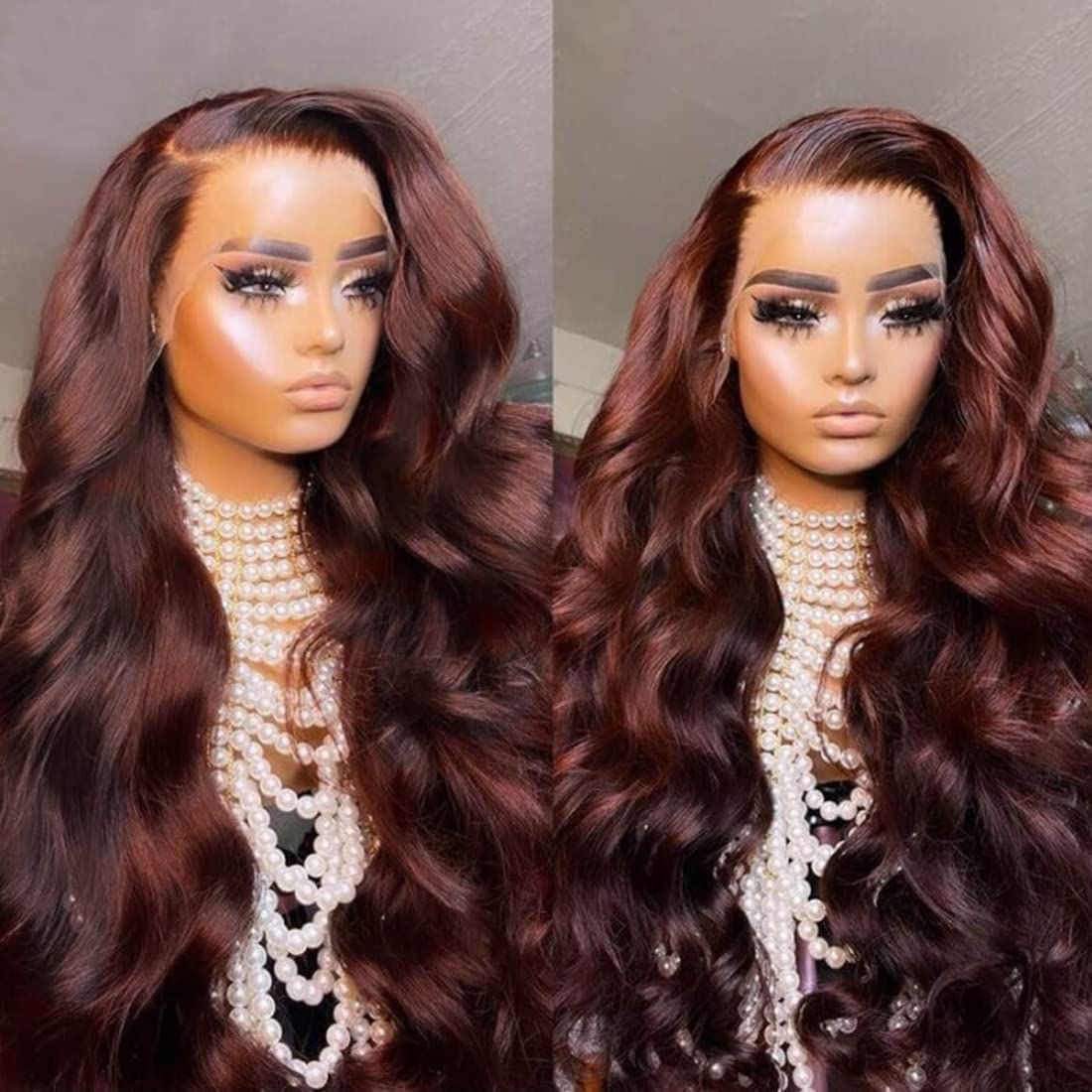 13x4 HD Lace Trimmed Russet Body Wave Human Hair Wig