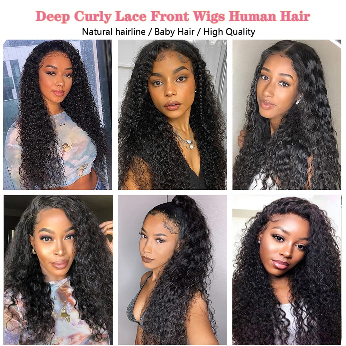 13x4 HD LaceDeep Wave Lace Front Wigs for Black Women