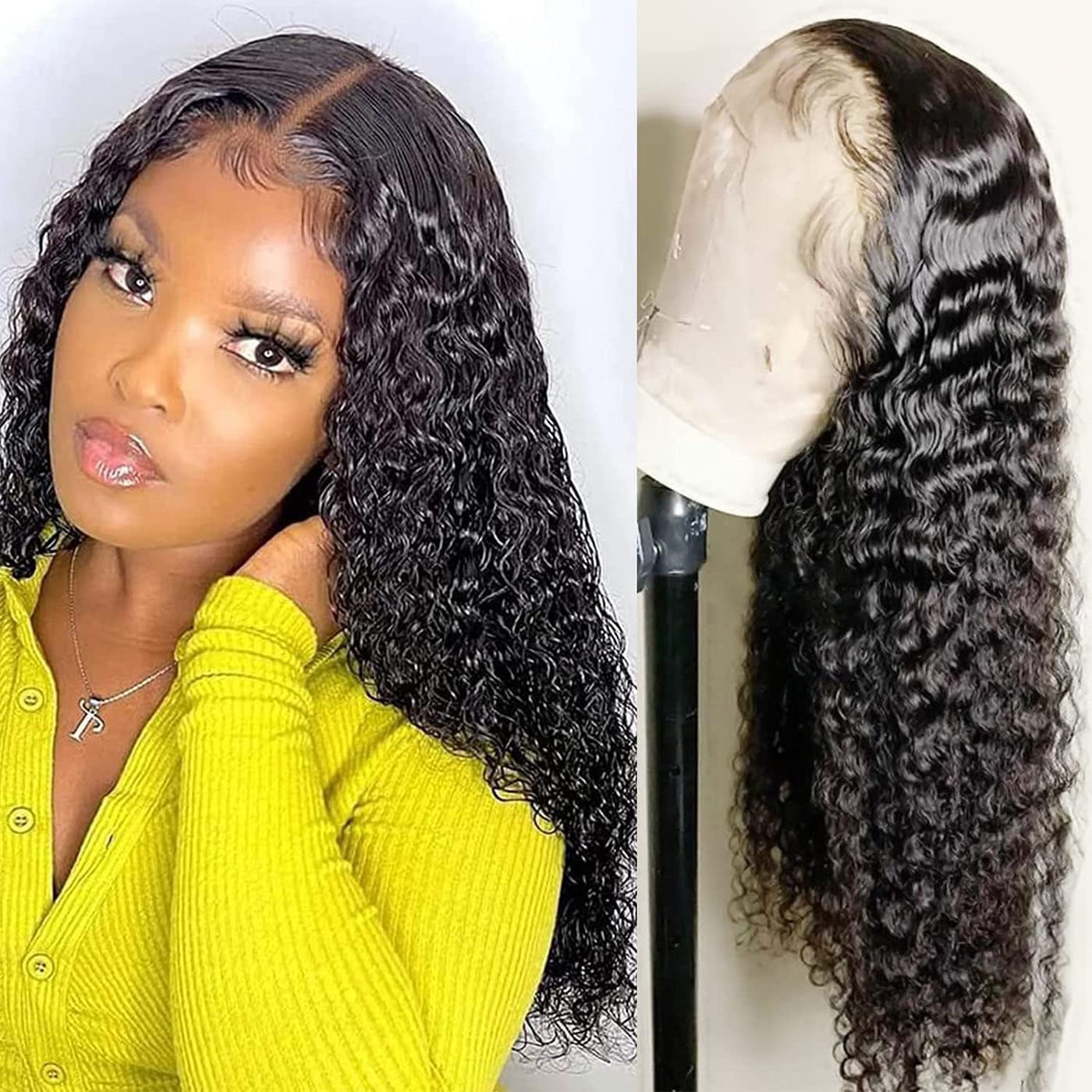 13x6 HD Lace Front Wig Deep Wave Human Hair for Black Women
