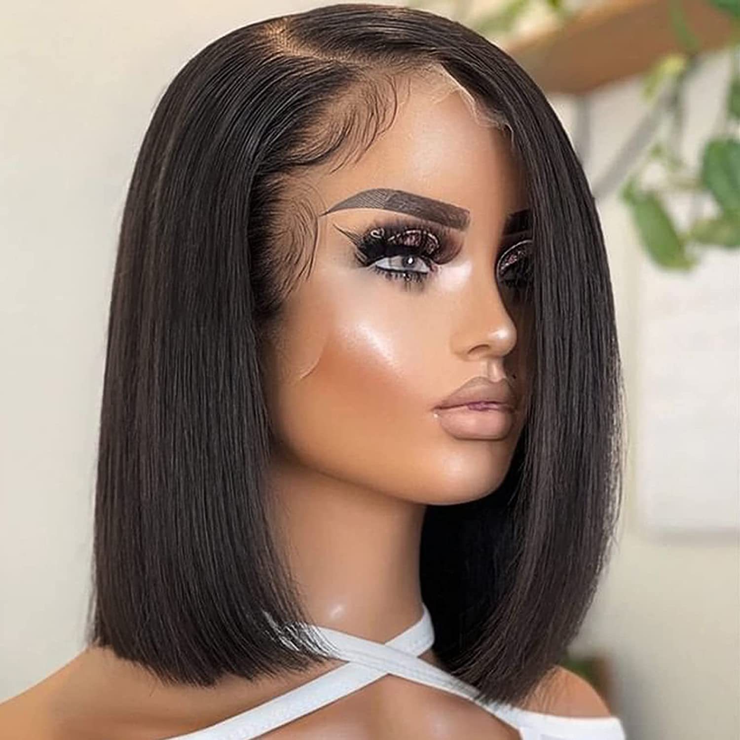 13*4 Invisible Swiss Lace Forehead Human Hair Bob Wig