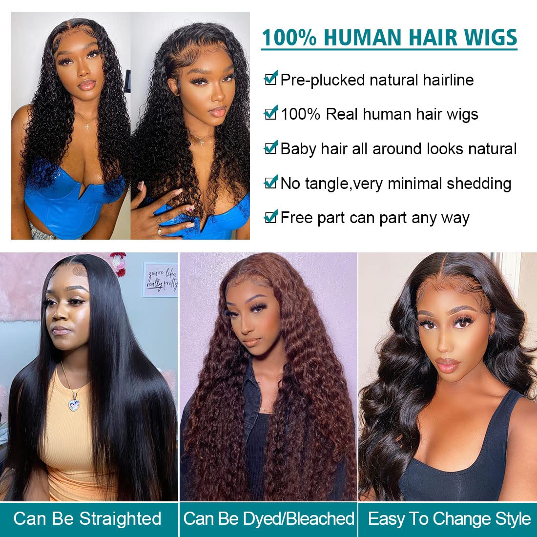 13x4 HD LaceDeep Wave Lace Front Wigs for Black Women