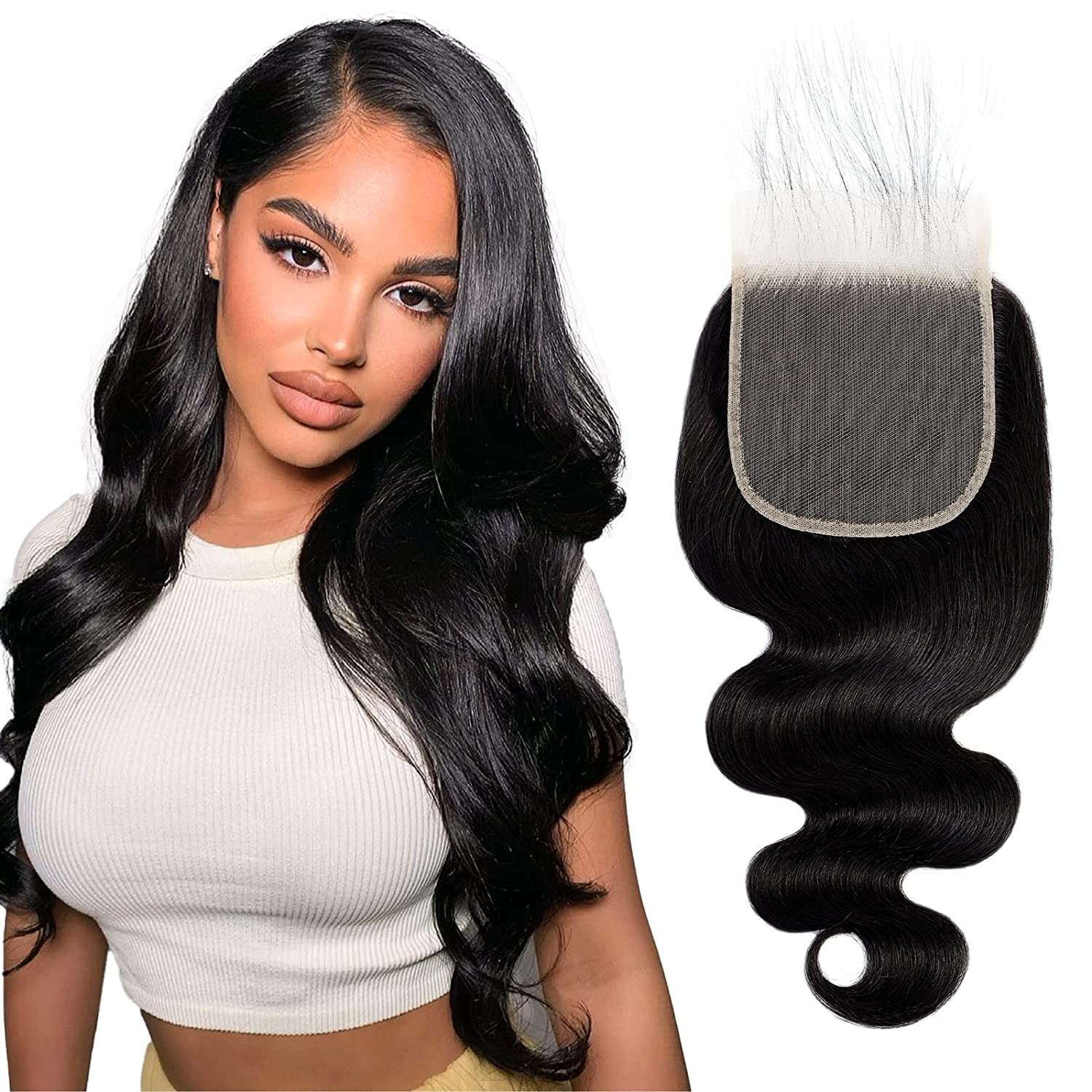 5x5 HD Lace Closure Body Wave Brasilianisches Echthaar vorgezupft