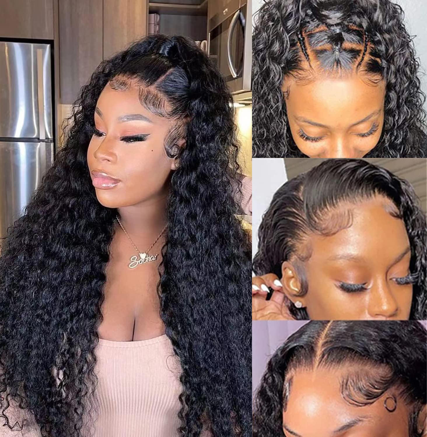 13x4 HD LaceDeep Wave Lace Front Wigs for Black Women