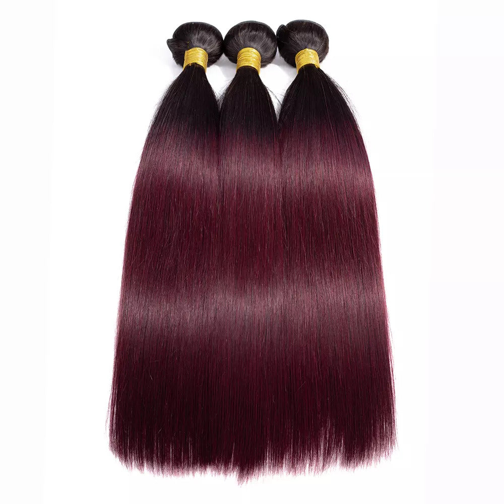 99J Burgundy Red Straight Bundles Human Hair Bundles 10A Brazilian Loose 3 Bundles