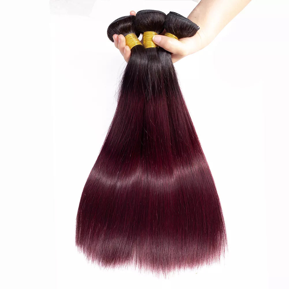 99J Burgundy Red Straight Bundles Human Hair Bundles 10A Brazilian Loose 3 Bundles