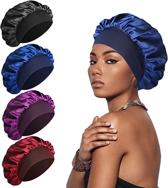 Satin Bonnet Hair Wrap Verstellbare Schlafmütze