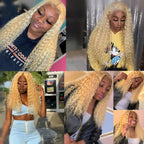 613 Kinky Curly Bundles Blonde Human Hair Bundles 10A Brazilian Kinky Curly 3 Bundles